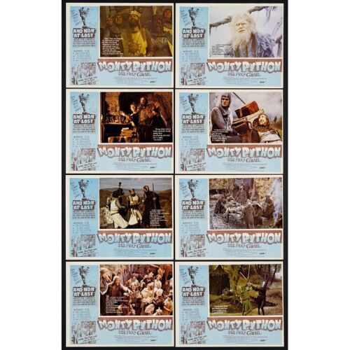 639. Australian Lobby Card Set (8) (11" x 14"); The Collection of the Late J. Stephen Ryan; Very Fine+ ### MONTY PYTHON AND THE HOLY GRAIL (1975)