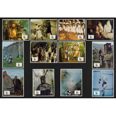 640. French Lobby Card Set (12) + Wax Paper Sleeve (9" x 11.25"); The Collection of the Late J. Stephen Ryan; Very Fine+ ### MONTY PYTHON AND THE HOLY GRAIL (1975)