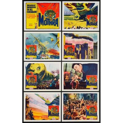 643. Lobby Card Set (8) (11" x 14"); The Collection of the Late J. Stephen Ryan; Very Fine+ ### MOTHRA (1961)