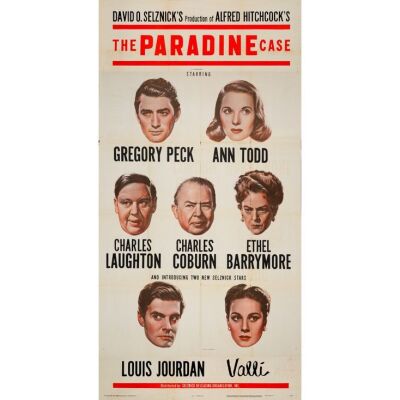 677. Three Sheet (41" x 78.5"); The Collection of the Late J. Stephen Ryan; Very Fine+ Folded ### THE PARADINE CASE (1947)