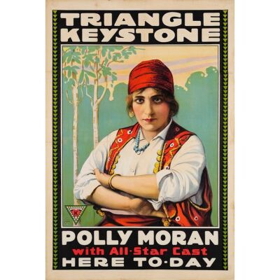 681. One Sheet (28" x 42"); Stone Lithograph; Fine+ on Linen ### POLLY MORAN - KEYSTONE PERSONALITY POSTER (c.1918)