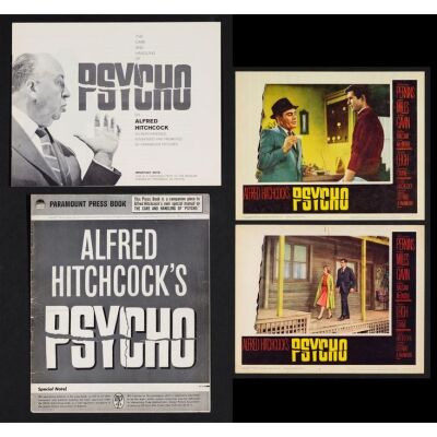 688. Uncut Pressbook With Supplements (3) + Lobby Cards (2) (12.25" x 15", 14.5" x 11.5", 13" x 9.75", 11" x 14"); The Collection of the Late J. Stephen Ryan; Very Fine Folded ### PSYCHO (1960)