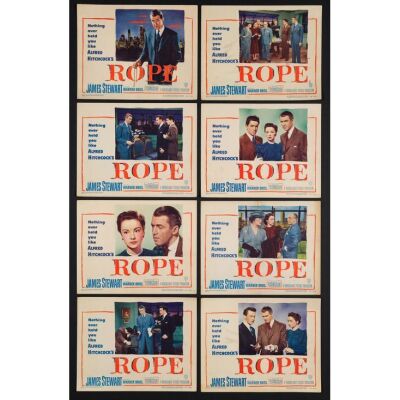 705. Lobby Card Set (8) (11" x 14"); The Collection of the Late J. Stephen Ryan; Very Fine- ### ROPE (1948)