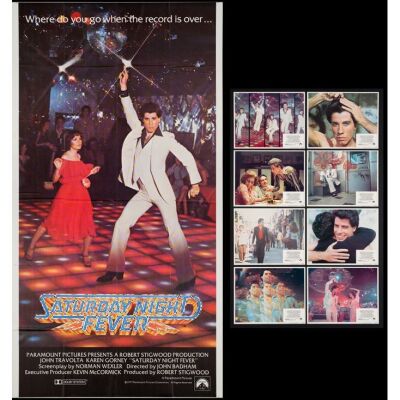 711. Three Sheet + Lobby Card Set (8) (41" x 75", 11" x 14"); The Collection of the Late J. Stephen Ryan; Foreign Style (1); Very Fine+ Folded ### SATURDAY NIGHT FEVER (1977)