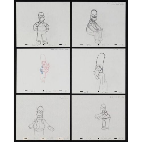 723. Original Production Drawings (6) (12.5" x 10.5" (6); Very Fine+ ### THE SIMPSONS (1989 to Present)