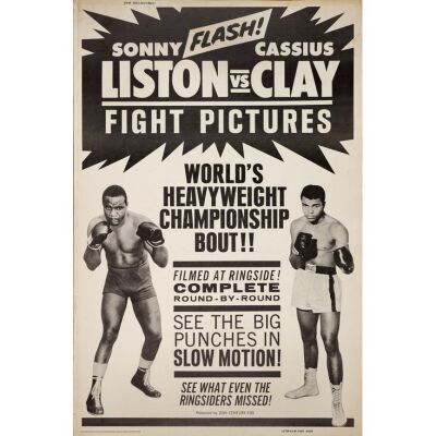 731. 40 x 60; Very Fine Rolled ### SONNY LISTON VS. CASSIUS CLAY (1964)