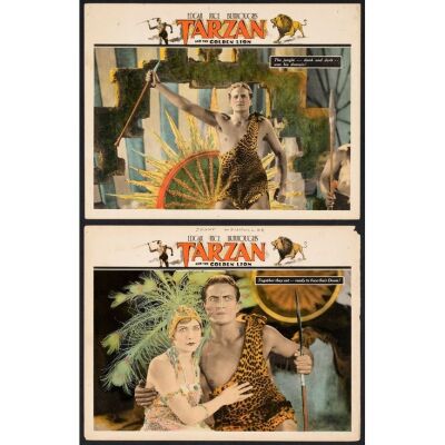 778. Lobby Cards (2) (11" x 14"); The Bradleigh Vinson Collection; Fine+ ### TARZAN AND THE GOLDEN LION (1927)