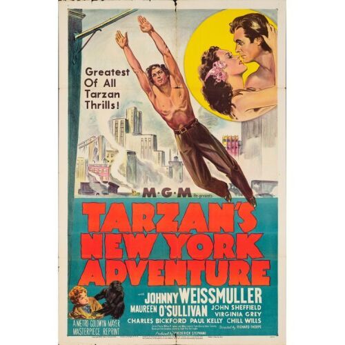 799. One Sheet (27" x 41"); The Bradleigh Vinson Collection; Stone Lithograph; Fine+ Folded ### TARZAN'S NEW YORK ADVENTURE (R-1948)