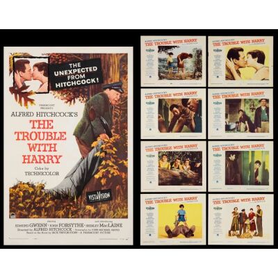 833. One Sheet + Lobby Card Set (8) (26.75" x 41.25" + 11" x 14"); The Collection of the Late J. Stephen Ryan; Very Fine- on Linen ### THE TROUBLE WITH HARRY (1955)