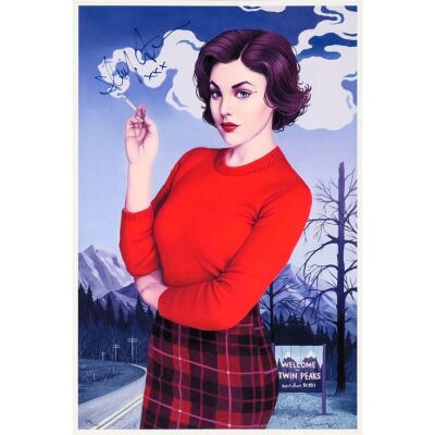 835. Limited Edition Print (12" x 18") Signed by Sherilyn Fenn and Sarah Joncas (Beckett COA); Hand-Numbered Limited Edition (#88/100), Regular Edition; Very Fine+ Rolled ### TWIN PEAKS (2017)