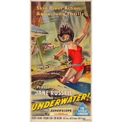 839. Australian Three Sheet (40" x 78"); The Collection of the Late J. Stephen Ryan; Hand Lithograph; Very Fine Folded ### UNDERWATER! (1955)