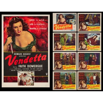 843. One Sheet + Lobby Card Set (8) (27" x 41", 11" x 14"); The Collection of the Late J. Stephen Ryan; Version A (1); Very Fine- Folded ### VENDETTA (1950)
