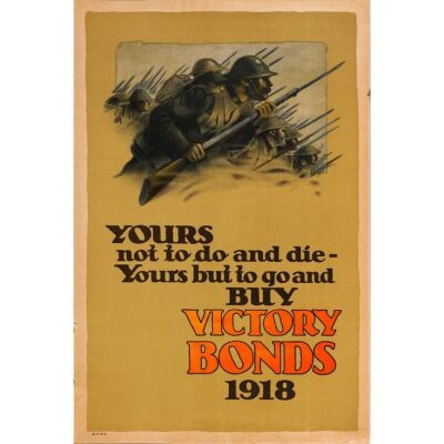 845. WWI Propaganda Poster (24" x 36"); Stone Lithograph; Very Fine- Rolled ### VICTORY BONDS (1918)