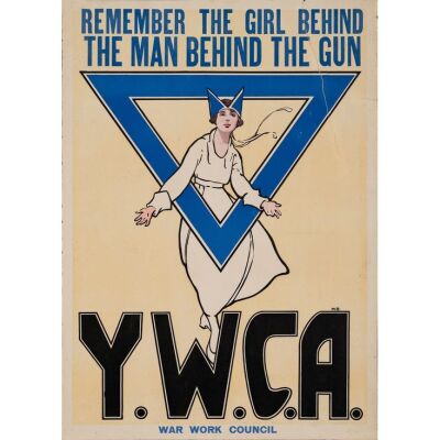 870. WWI Propaganda Poster (21" x 29.5"); "Remember the Girl Behind the Man Behind the Gun"; Fine+ Rolled ### Y.W.C.A. (1917)