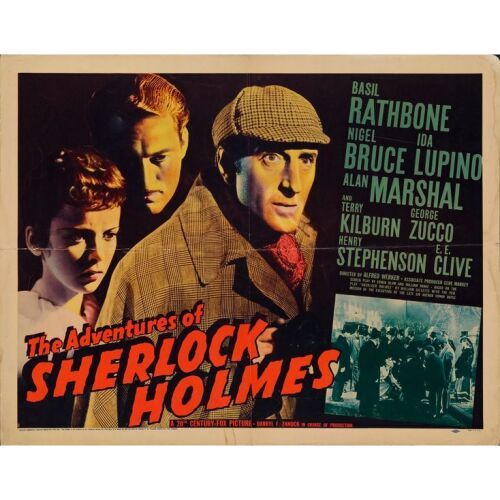 6. Half Sheet (22" x 28"); Style B; Fine+ Folded ### THE ADVENTURES OF SHERLOCK HOLMES (1939)