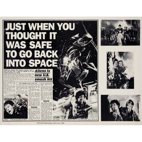 8. British Quad (40" x 30"); Newspaper Style; Fine- on Linen ### ALIENS (1986)