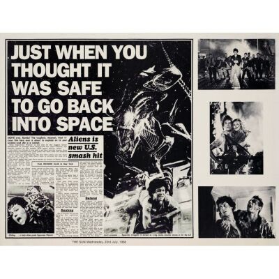8. British Quad (40" x 30"); Newspaper Style; Fine- on Linen ### ALIENS (1986)