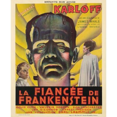 28. Pre-War Belgian Poster (24.5" x 30"); Very Fine- on Linen ### THE BRIDE OF FRANKENSTEIN (1935)