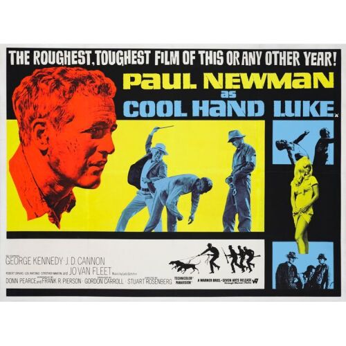 40. British Quad (40" x 30"); Day-Glo Style; Very Fine- on Linen ### COOL HAND LUKE (1967)