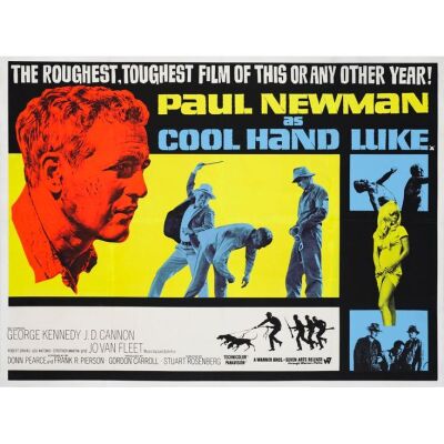 40. British Quad (40" x 30"); Day-Glo Style; Very Fine- on Linen ### COOL HAND LUKE (1967)