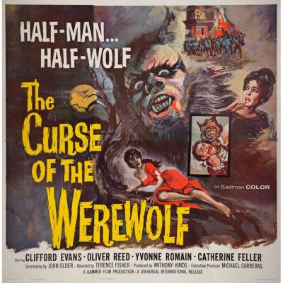 44. Six Sheet (78" x 81"); The Collection of the Late J. Stephen Ryan; Very Fine+ on Linen ### THE CURSE OF THE WEREWOLF (1961)