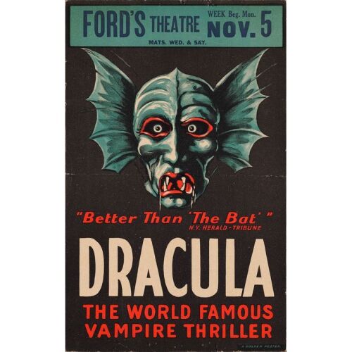 55. Window Card (14" x 22"); Very Fine- Folded ### DRACULA (1928)