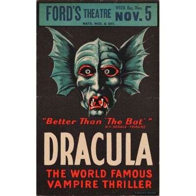 55. Window Card (14" x 22"); Very Fine- Folded ### DRACULA (1928)