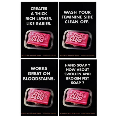 64. Set of 4 One Sheets (27" x 40"); The Collection of the Late J. Stephen Ryan; Advance; Very Fine+ Rolled ### FIGHT CLUB (1999)