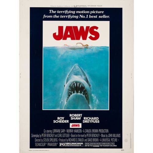 129. 30 x 40; The Collection of the Late J. Stephen Ryan; Very Fine Rolled ### JAWS (1975)