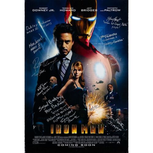 150. One Sheet (27" x 40") Signed by Robert Downey Jr. and nine others (Beckett COA); International Double-Sided Advance; Fine+ Rolled ### IRON MAN (2008)