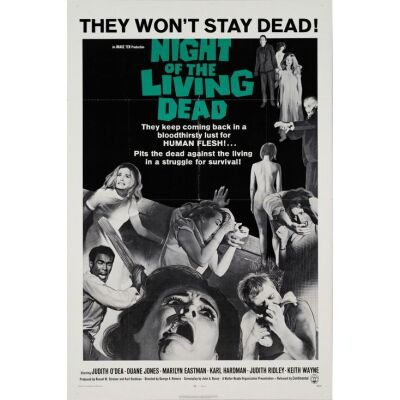 166. One Sheet (27" x 41"); The Collection of the Late J. Stephen Ryan; Very Fine+ Folded ### NIGHT OF THE LIVING DEAD (1968)