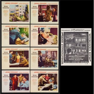 183. Lobby Card Set (8) + Uncut Pressbook (11" x 14", 12.25" x 15"); The Collection of the Late J. Stephen Ryan; Very Fine ### REAR WINDOW (1954)