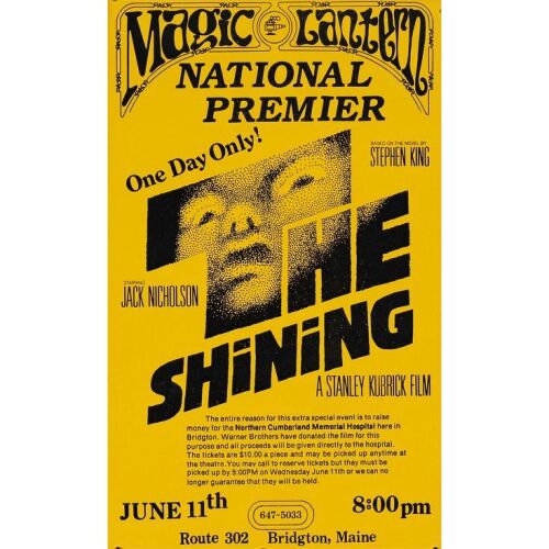 195. Special Charity Preview Poster (11" x 17"); Very Fine- Rolled ### THE SHINING (1980)