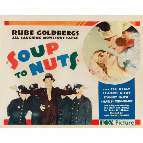 199. Title Lobby Card (11" x 14"); Fine- ### THREE STOOGES IN SOUP TO NUTS (1930)