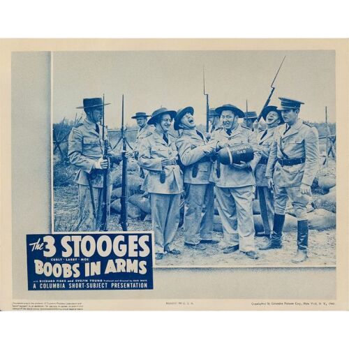 249. Lobby Card (11" x 14"); Fine- ### THREE STOOGES: BOOBS IN ARMS (1940)