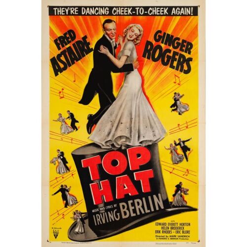 255. One Sheet (27" x 41"); Style A; Very Fine+ Folded ### TOP HAT (R-1953)