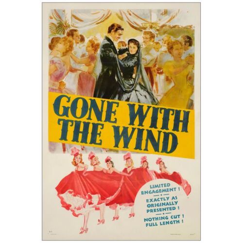 76. One Sheet (27" x 41"); First General Release, Style DP; Very Fine- on Linen ### GONE WITH THE WIND (1940)
