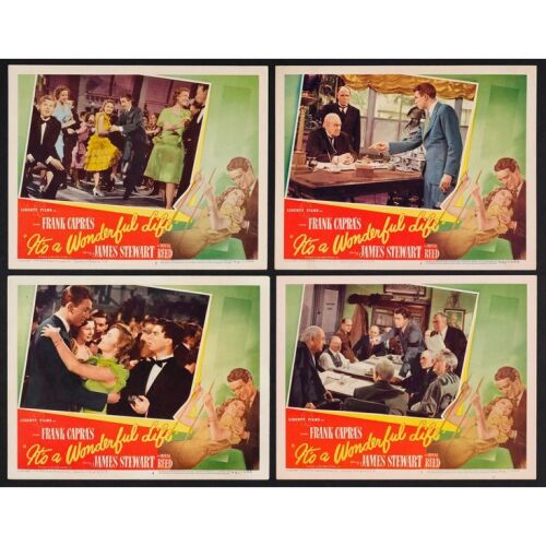106. Lobby Cards (4) (11" x 14"); The Collection of the Late J. Stephen Ryan; Green Background Style; Very Fine- ### IT'S A WONDERFUL LIFE (1946)
