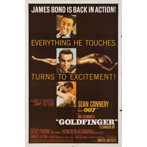 111. One Sheet (27" x 41"); Flat Stock Style; Very Fine- Folded ### JAMES BOND: GOLDFINGER (1964)