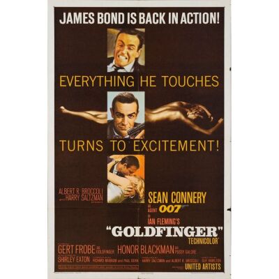 111. One Sheet (27" x 41"); Flat Stock Style; Very Fine- Folded ### JAMES BOND: GOLDFINGER (1964)