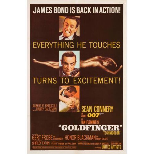 112. One Sheet (27" x 41"); Flat Stock Style; Very Fine- on Linen ### JAMES BOND: GOLDFINGER (1964)