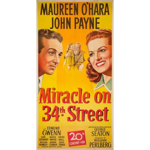 155. Three Sheet (41" x 79"); The Collection of the Late J. Stephen Ryan; Stone Lithograph, Style No. 3; Fine+ on Linen ### MIRACLE ON 34TH STREET (1947)