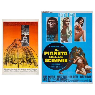 175. Italian Two Fogli + One Sheet (40" x 55", 27.5" x 40.75"); The Collection of the Late J. Stephen Ryan; Very Fine Folded ### PLANET OF THE APES (1968)