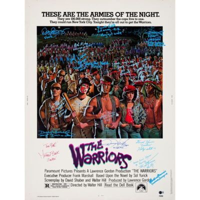 266. 30 x 40 Signed by Michael Beck, Brian Tyler, Fernando Castillo, Thomas G. Waites, Jeffrey Scott, Jodi Price, Rob Ryder, Terry Michos, Konrad Sheehan, Dorsey Wright, Apache Ramos, Eddie Earl Hatch ### THE WARRIORS (1979)