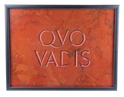 164. Framed Hand-Painted Production-Made Title Card Artwork ### QUO VADIS (1951)