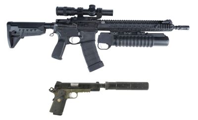 269. Erik "Killmonger" Stevens' (Michael B. Jordan) Stunt BCM Recce-14 KMR-A13 Rifle and Suppressed SIG-Sauer P226R Pistol ### BLACK PANTHER (2018)