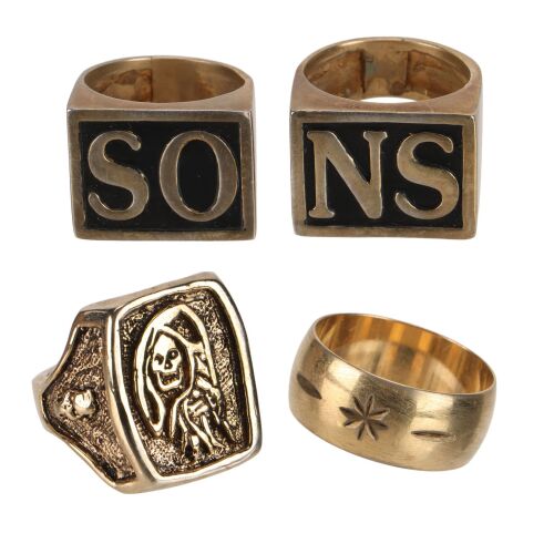339. Jackson "Jax" Teller's (Charlie Hunnam) Set of Four Rings ### SONS OF ANARCHY (T.V. SERIES, 2008 - 2014)