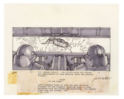 357. Hand-Drawn Joe Johnston Battle of Hoth "Int. Walker Cockpit" Storyboard ### STAR WARS: THE EMPIRE STRIKES BACK (1980)