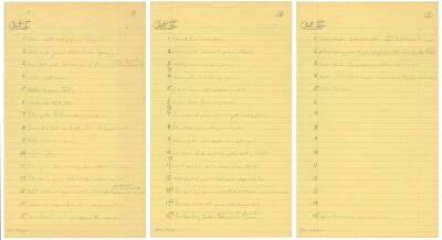 370. George Lucas' Handwritten Story Outline Pages for Acts I, II, and III ### STAR WARS: RETURN OF THE JEDI (1983)