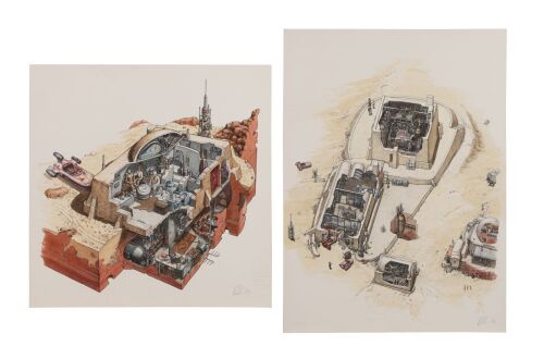 383. Richard Chasemore Collection: Hand-Illustrated and Painted "Ben's House" and "Tosche Station" Artwork for Incredible Cross-Sections Books ### STAR WARS: COMPLETE LOCATIONS - INSIDE THE WORLDS OF EPISODES I TO VI (2005)